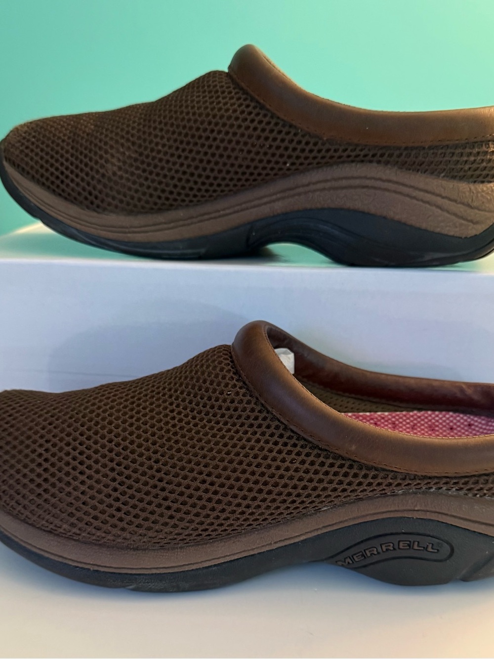 Merrell Brown Slip-On Mesh Clogs Sz 8
